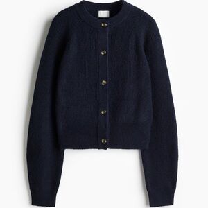 H&M Navy Button-Up Cardigan